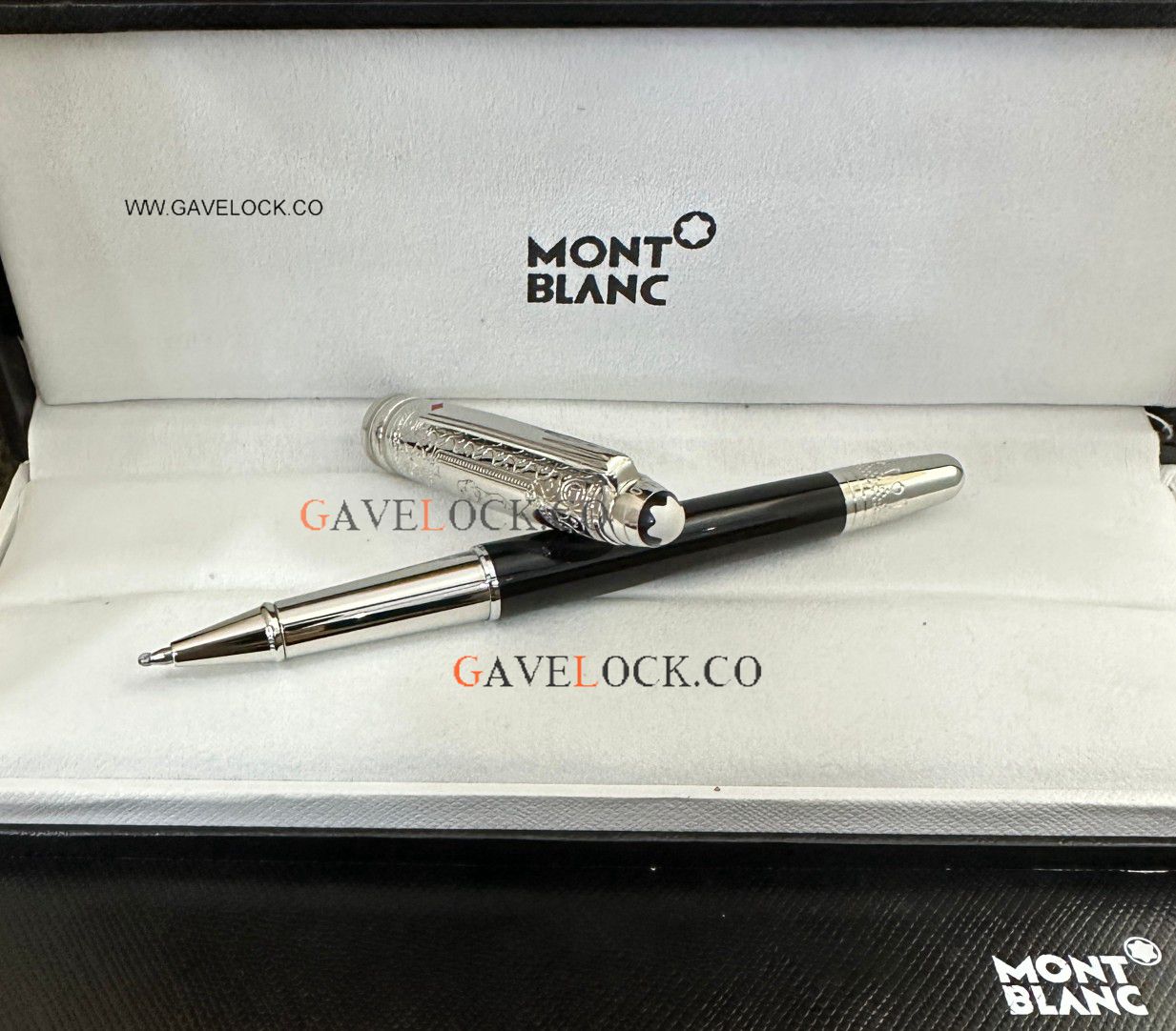 AAA Copy Montblanc Meisterstuck Around the World in 80 Days Doue 164 Silver Cap Rollerball
